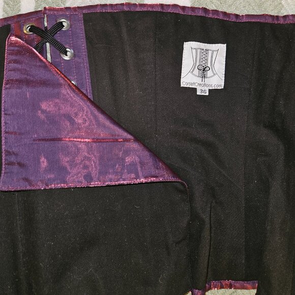4XL NWT VINTAGE tight lacing steel boned Purple Corset - Picture 3 of 15